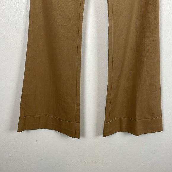 Guess Jeans Stretch Pants Womens 26 Flare Leg Cuff Hem No Pocket Brown Pants - Picture 2 of 7